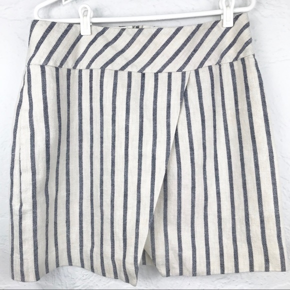 J. Crew Dresses & Skirts - J.Crew cream and blue stripe 100% Linen Skirt